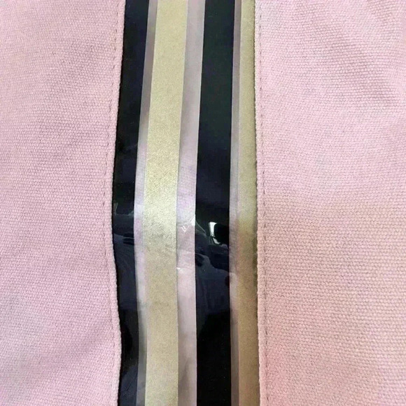 Victoria Secret TRAVEL Glass Stripe City Tote Bag BEACH Wristlet Pink Black Ltd - Picture 5 of 5